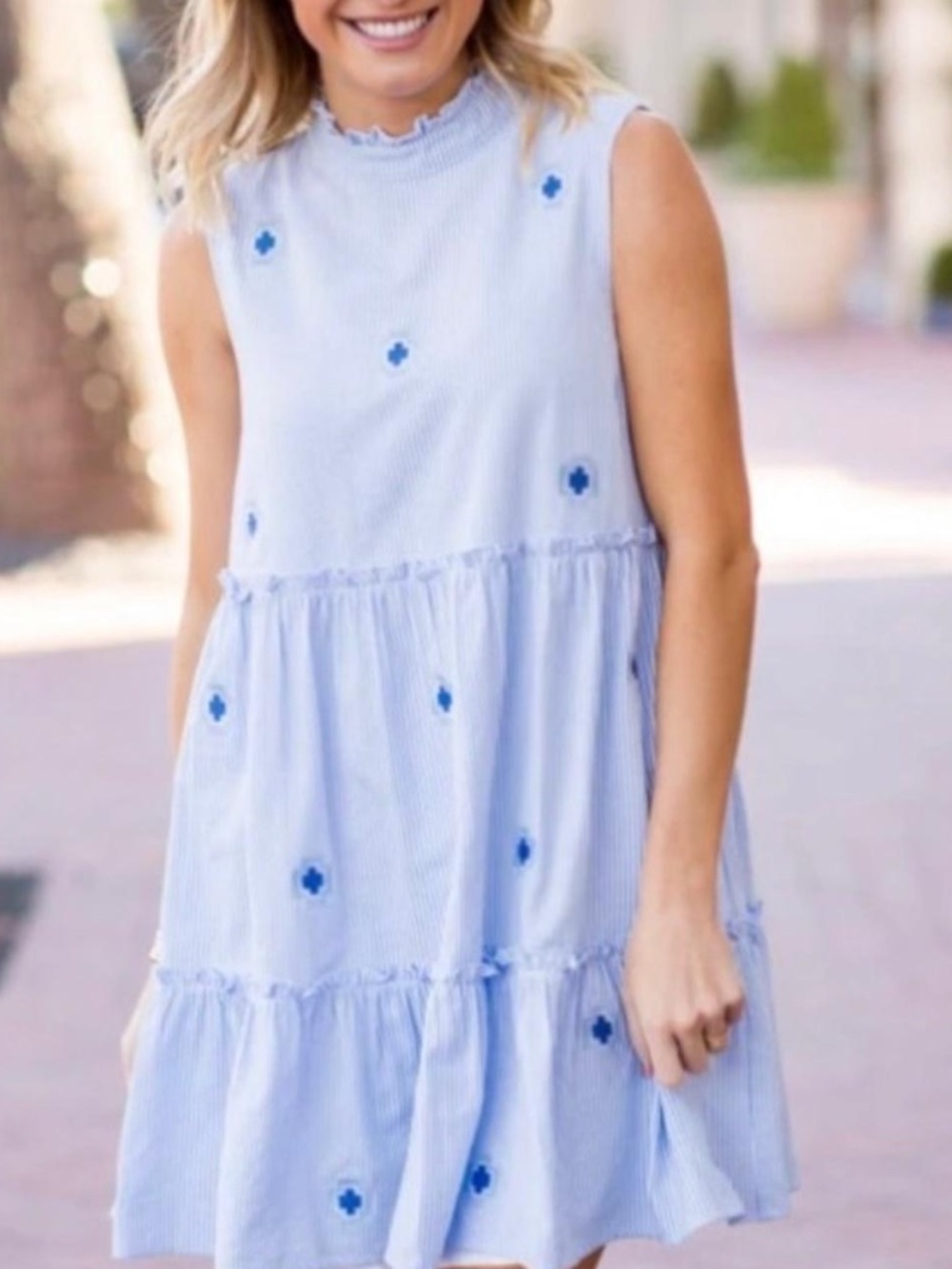 J. Marie Blue Stripped Casual Dress